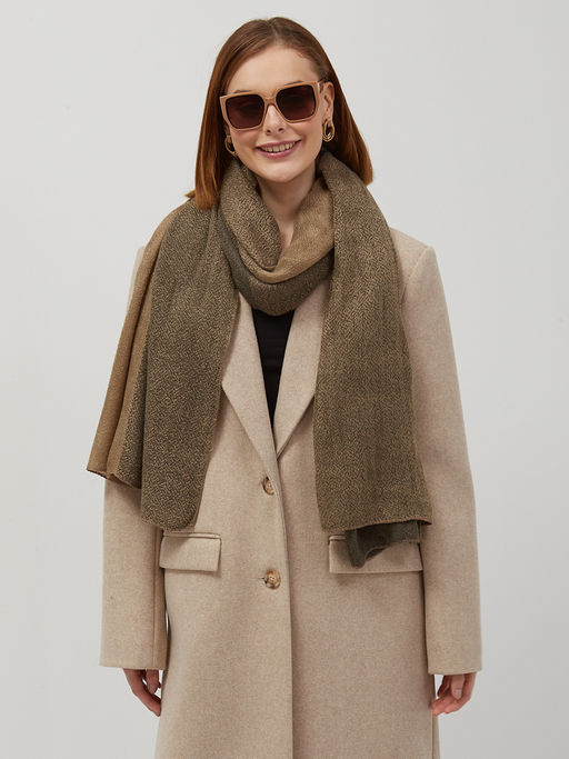 в составе шерсть Тонкий,мягкий двусторонний палантин из трикотажного полотна неплотной вязки - Tantino фото 7