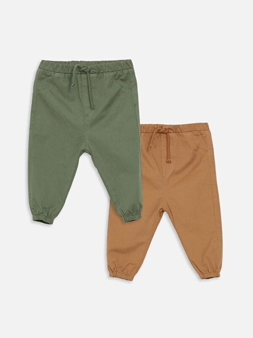 Beli Lastikli Basic Erkek Bebek Pantolon 2li