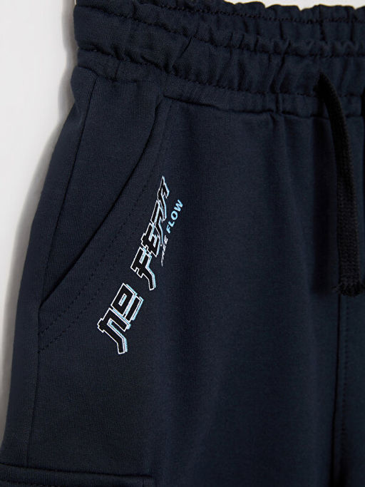 Beli Lastikli Bask?l? Erkek ?ocuk Bermuda - Waikiki фото 2