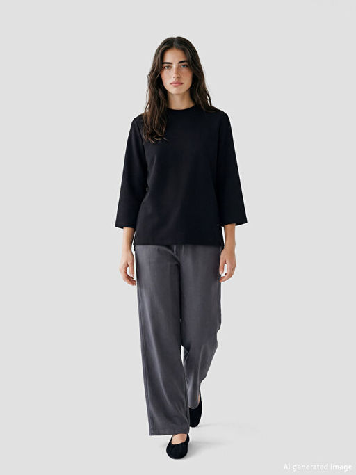 Dik Yaka Oversize Kad?n Sweatshirt Tunik