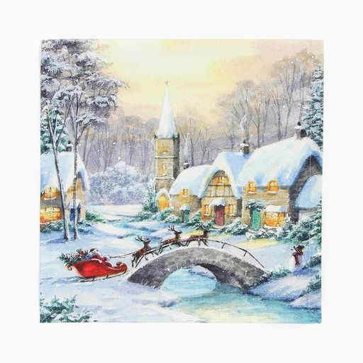 Набор новогодний «Этель. Рождественский вечер»: скатерть 150×180 см, с ВГМО, салфетка 40×40 см - 8 штук