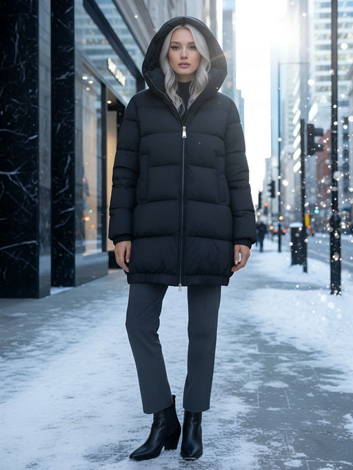 Куртка женская зимняя на резинке большого размера черного цвета 7619Ch - Visdeer фото 25