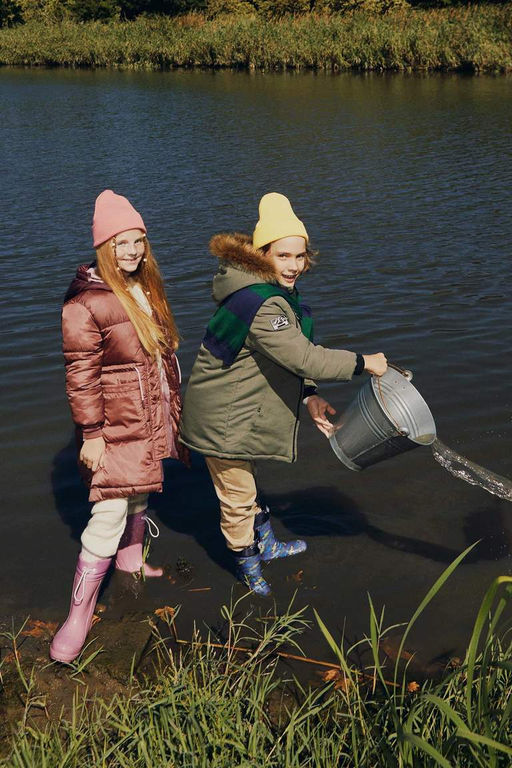 Длинное пальто с капюшоном для девочек - Defacto фото 4