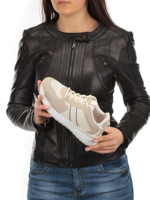 05-6027-6 BEIGE Кроссовки женские (искусственные материалы) - No name фото 2