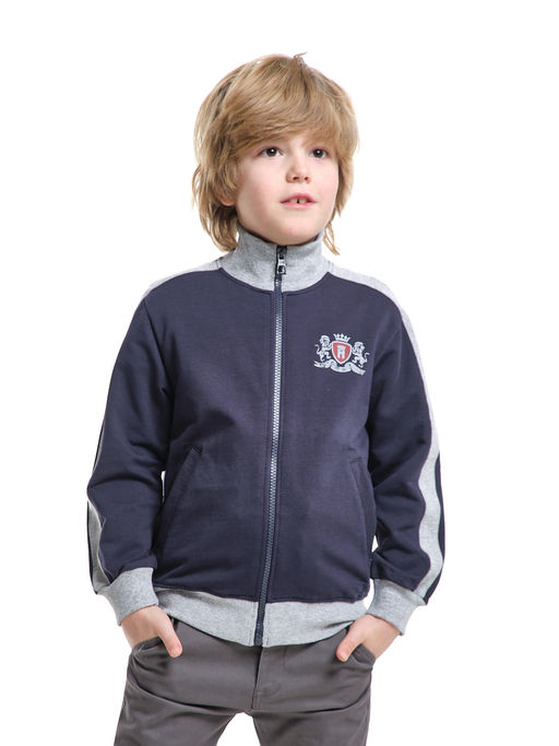 Джемпер на молнии UD 0675 синий/серый - Mini maxi фото 4