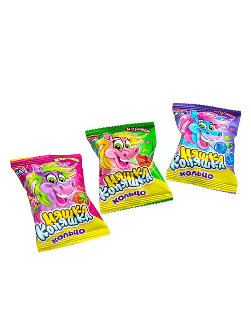 Цена за 4 шт. Карамель Няшка Коняшка кольцо, ассорти, 10 г - Simaland фото 4