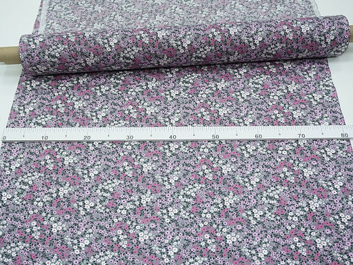 Ситец Цветочный хоровод цв.серый, ш.0.8м, хлопок-100%, 85гр/м.кв - Купава фото 6