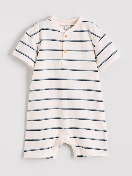 ?izgili K?sa Kollu Erkek Bebek Tulum