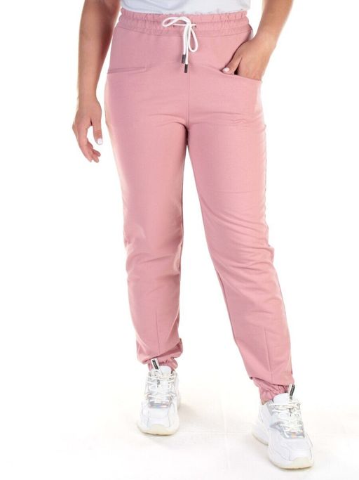QB-84 PINK Брюки спортивные женские (95% хлопок, 5% стрейч) P&S