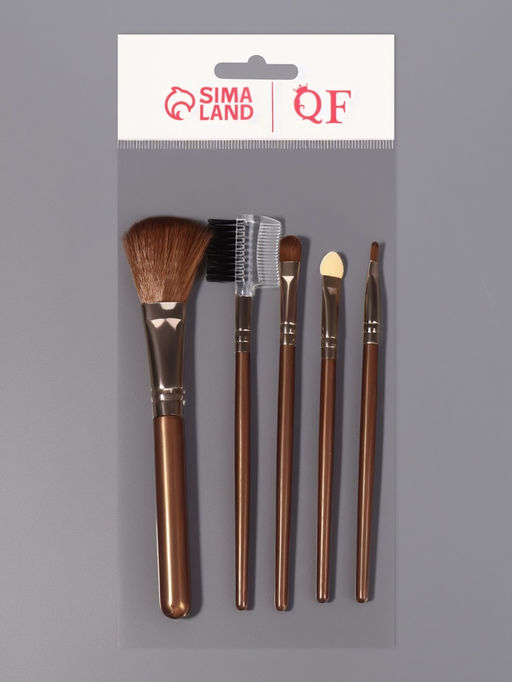 Набор кистей для макияжа PASTEL BLUSH, 5 шт., тёмно-коричневый