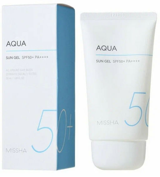 Гель солнцезащитный увлажняющий на водной основе MISSHA All Around Safe Block Aqua Sun Gel SPF50+ PA++++ фото 2
