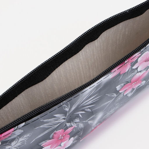 Цена за 3 шт. Косметичка - пенал на молнии, плоская, с рисунком, серая - Simaland фото 3