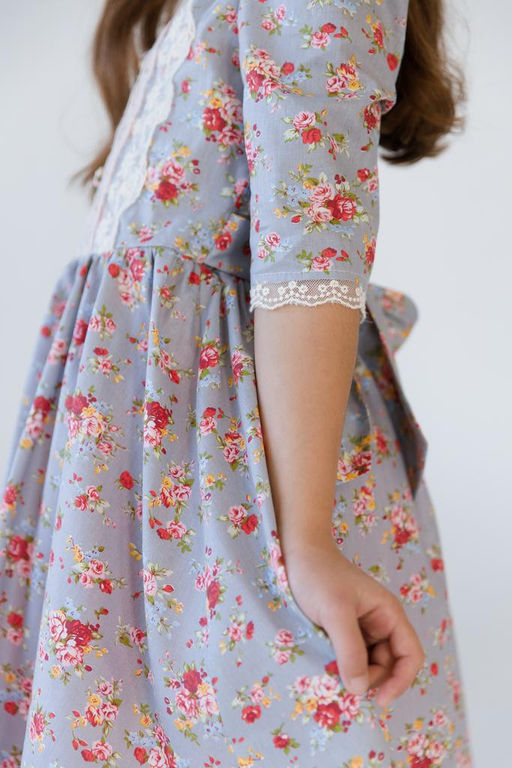 Платье МТ-422 серые цветы - Этоэльф фото 12