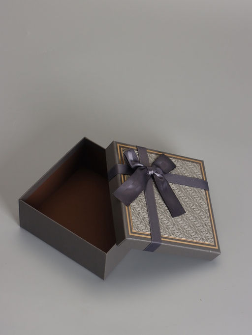 Набор подарочных коробок 3 в 1, прямоугольные с бантом, графитовый, 19×19×9.8;17×17×8; 15×15×6.5 см