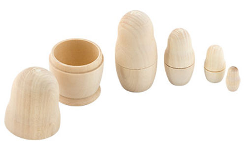 Заготовка для декорирования Mr. Carving DE-038 матрешка дерево d 5.5 см 5.5 х 5.5 х 10.5 см 5 мест фото 3