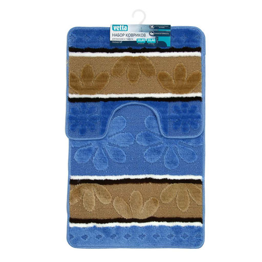 Набор ковриков 2 шт для ванной и туалета, полиэстер, 50*80+50*40 см, арт. 466-251