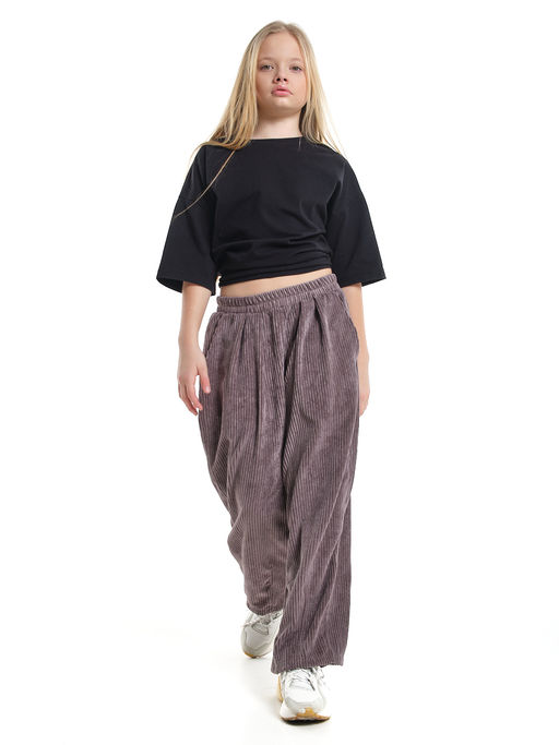 Брюки вельветовые для девочки 22-7614 бежевый - Mini maxi фото 25