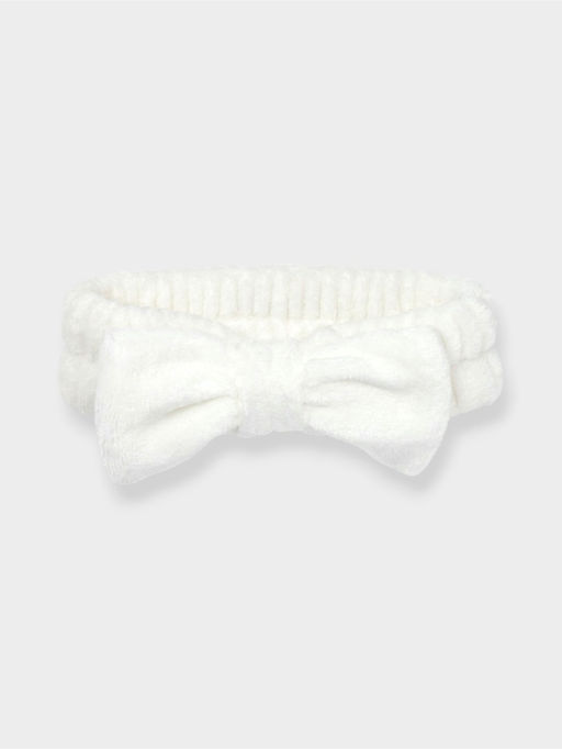 Повязка для умывания Доляна «Бантик», микрофибра, белая