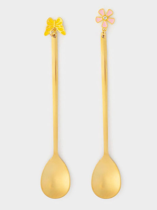 Ложка десертная, 14 см, 2 шт, сталь, золотистая, Цветок/Бабочка, Butterfly - Anna lafarg фото 8