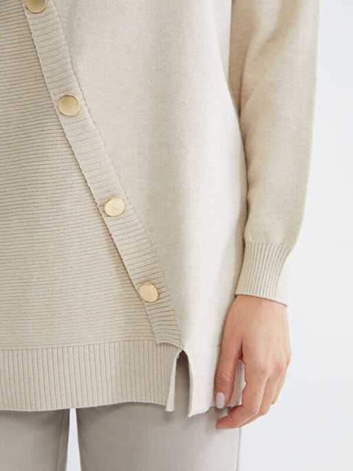 Yar?m Bal?k?? Yaka Kad?n Triko Kazak