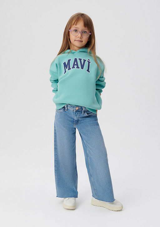 Miav Baskl Beyaz Sweatshirt - Mavi фото 5