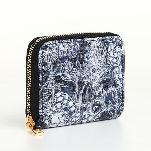 Кошелёк женский, маленький, на молнии, синий