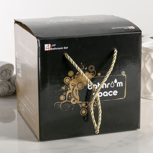 Аксессуары для ванной «Индийский слон», 4 предмета, дозатор, мыльница, 2 стакана, бежевые