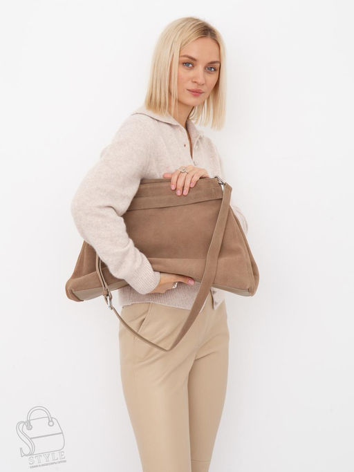 Сумка женская кожаная 6149Q sand Polina&Eiterou