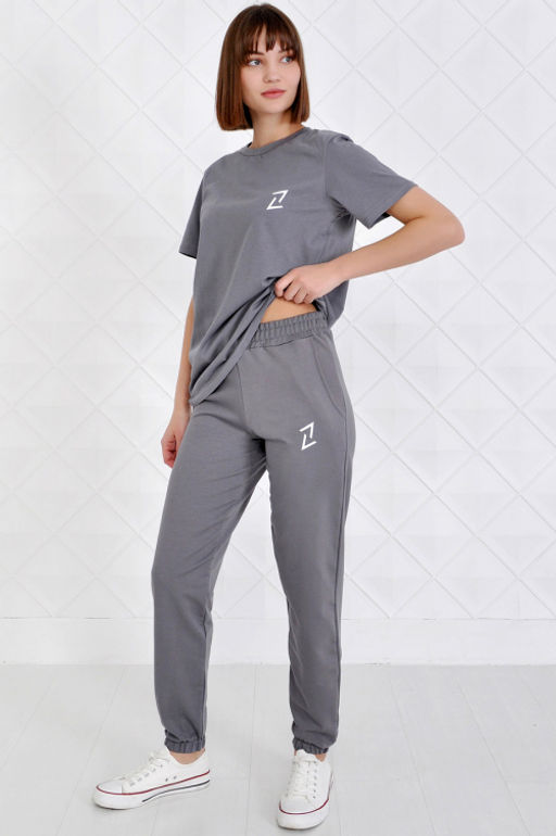 Арт. 2349 Костюм темно-серый женский 44-52 (5 шт) Цвет:верх-темно-серый,низ-темно-серый - Калинка фото 4