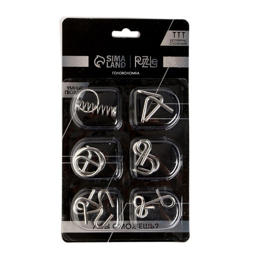 Металлические головоломки «Игры разума №2», набор 6 шт., на блистере