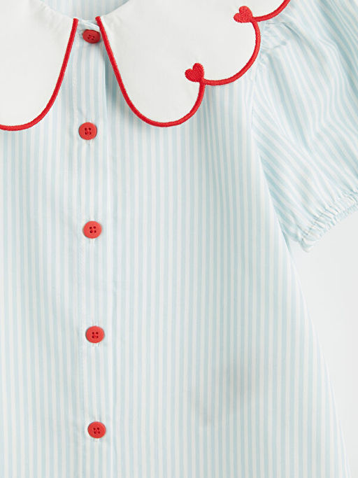 Bebe Yaka ?izgili K?z ?ocuk G?mlek