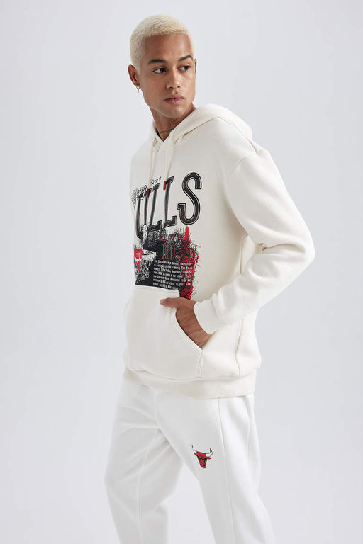 DeFactoFit Толстовка свободного покроя с капюшоном NBA Chicago Bulls  фото 3