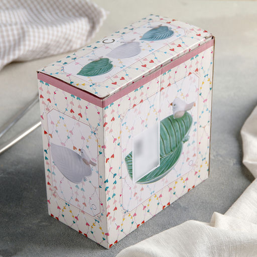 Блюдо керамическое «Птичка на листочке», 15.5×15.5 см, цвет голубой