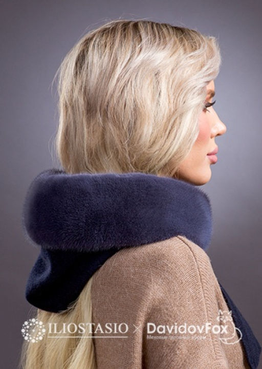 Капор кашемир норка слива