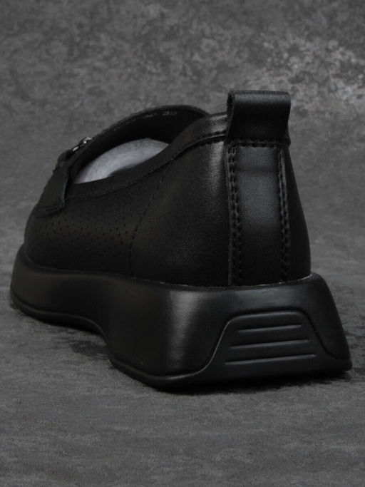 03-YD14-3D BLACK Лоферы женские (натуральная кожа)