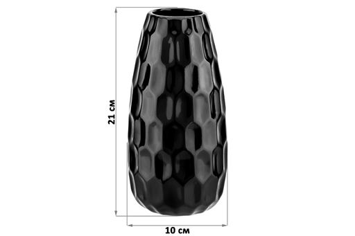 Ваза 21 см 1 л Соты черная - Elan gallery фото 2