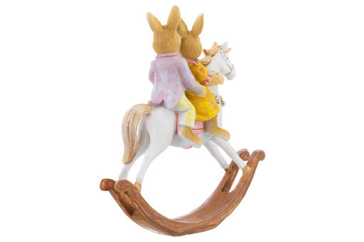Фигурка декор. 13*4*14,5 см Кролики на лошадке-качалке - Elan gallery фото 9