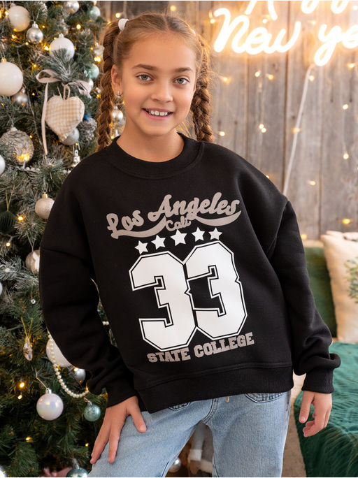 Свитшот 33 детский девочка графит