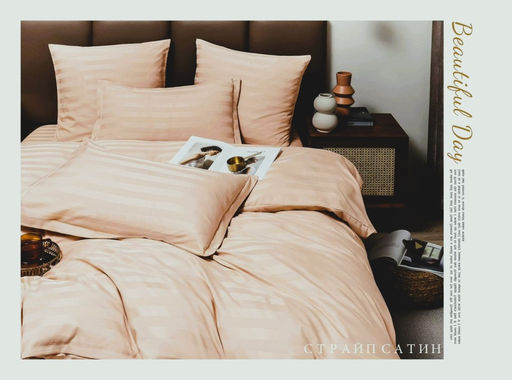 КПБ Boris Страйп-сатин BORSS027 (Бежевый) Семейный