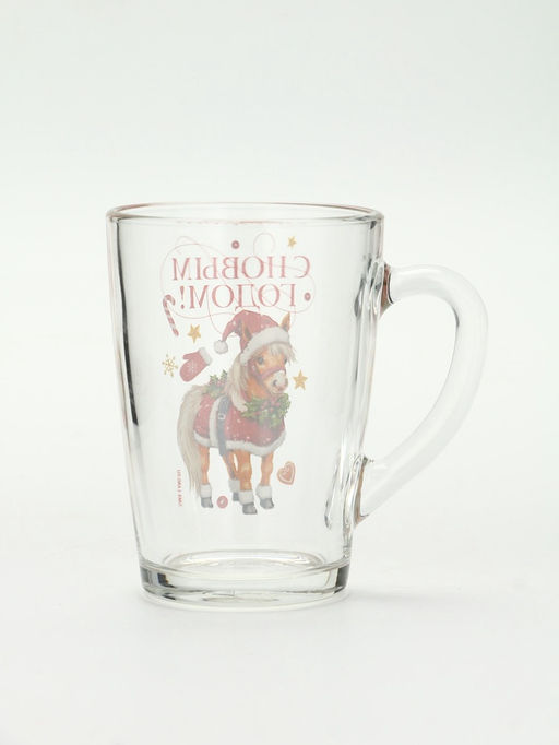 Кружка новогодняя стеклянная «С Новым годом. Пони», 300 мл