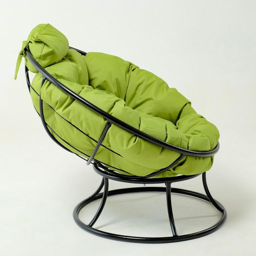 Кресло «Папасан», мини, с зелёной подушкой, 81×68×77 см