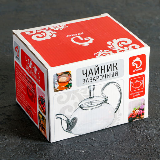 Заварочный чайник Доляна «Элегия», 400 мл, металлическое сито, стекло