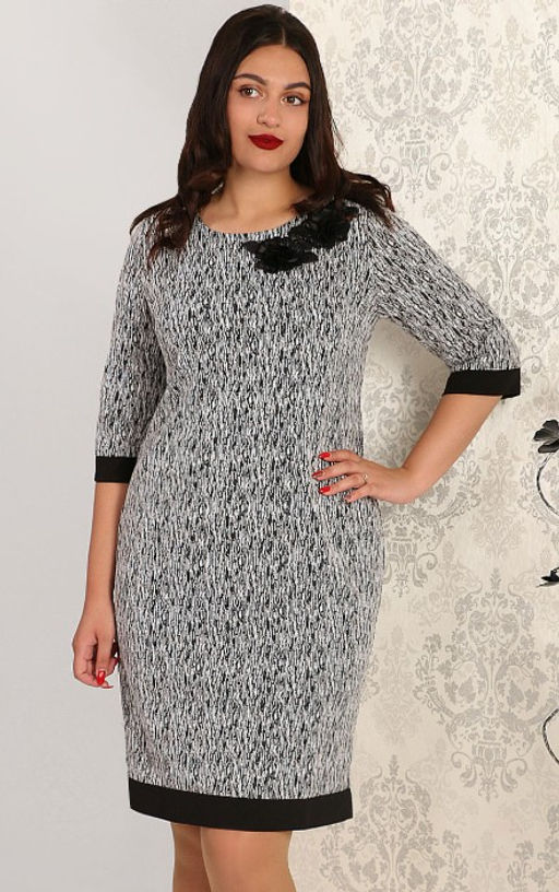 Платье полуприлегающее больших размеров - Almond фото 3