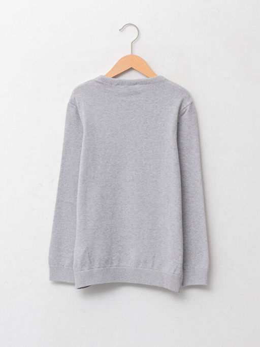 Bisiklet Yaka Batman Desenli Uzun Kollu Erkek ?ocuk ?nce Triko Kazak - Waikiki фото 2