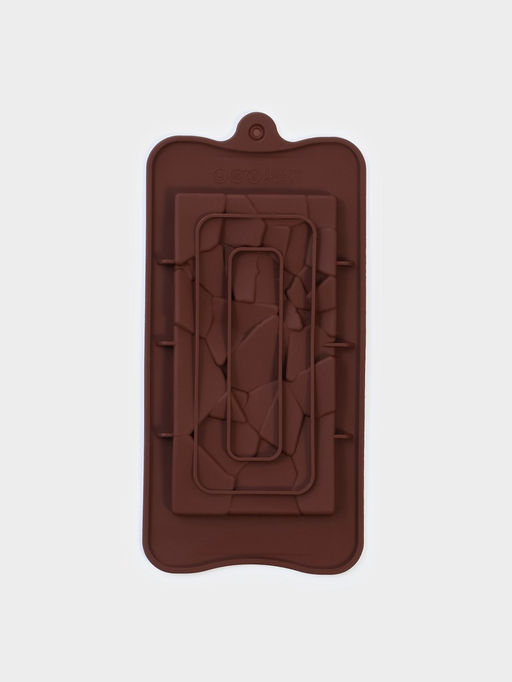 Форма для шоколада Доляна «Дробленый шоколад», 21.2×10.6×1 см, силикон, коричневая