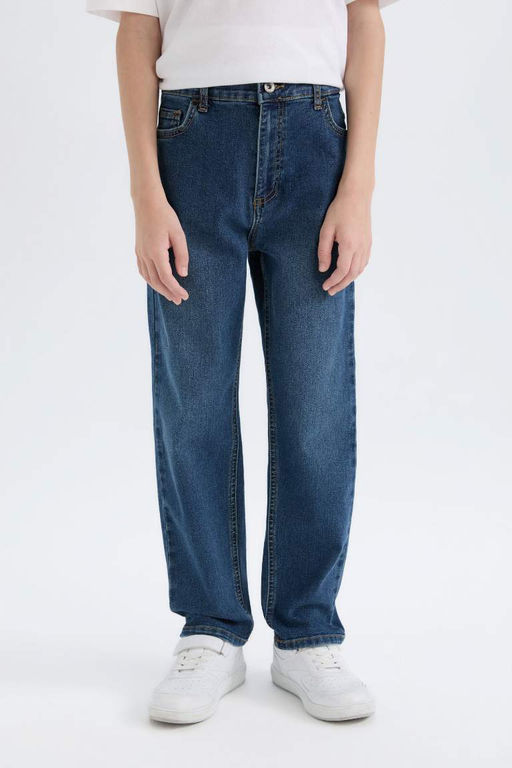 Джинсовые брюки свободного кроя для мальчиков прямого кроя - Defacto фото 4