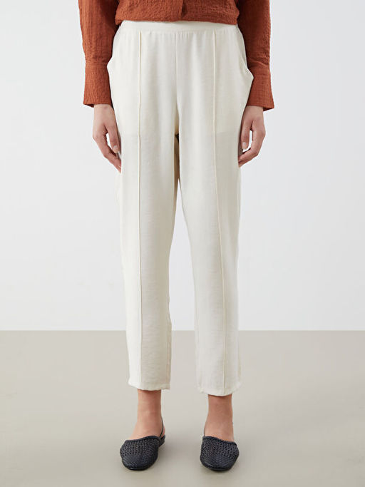 Beli Lastikli Modal Kar???ml? Kad?n Pantolon