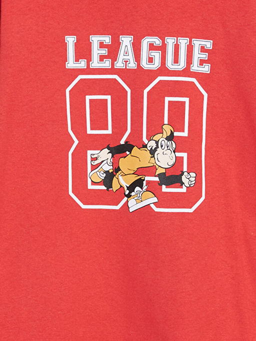 Bisiklet Yaka Nostaljik Maymun Bask?l? Erkek ?ocuk Ti??rt - Waikiki фото 2