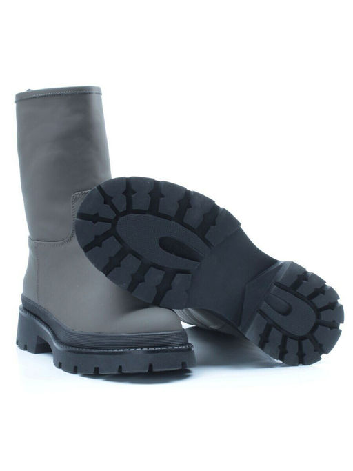 04-C187M Ботинки зимние женские (натуральная кожа (нубук) натуральный мех)