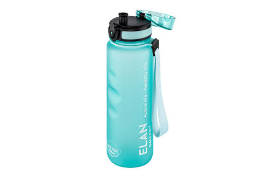 Бутылка для воды 1000 мл 7,8*7,8*28,5 см "Style Matte" с углублениями д/пальцев аквамарин